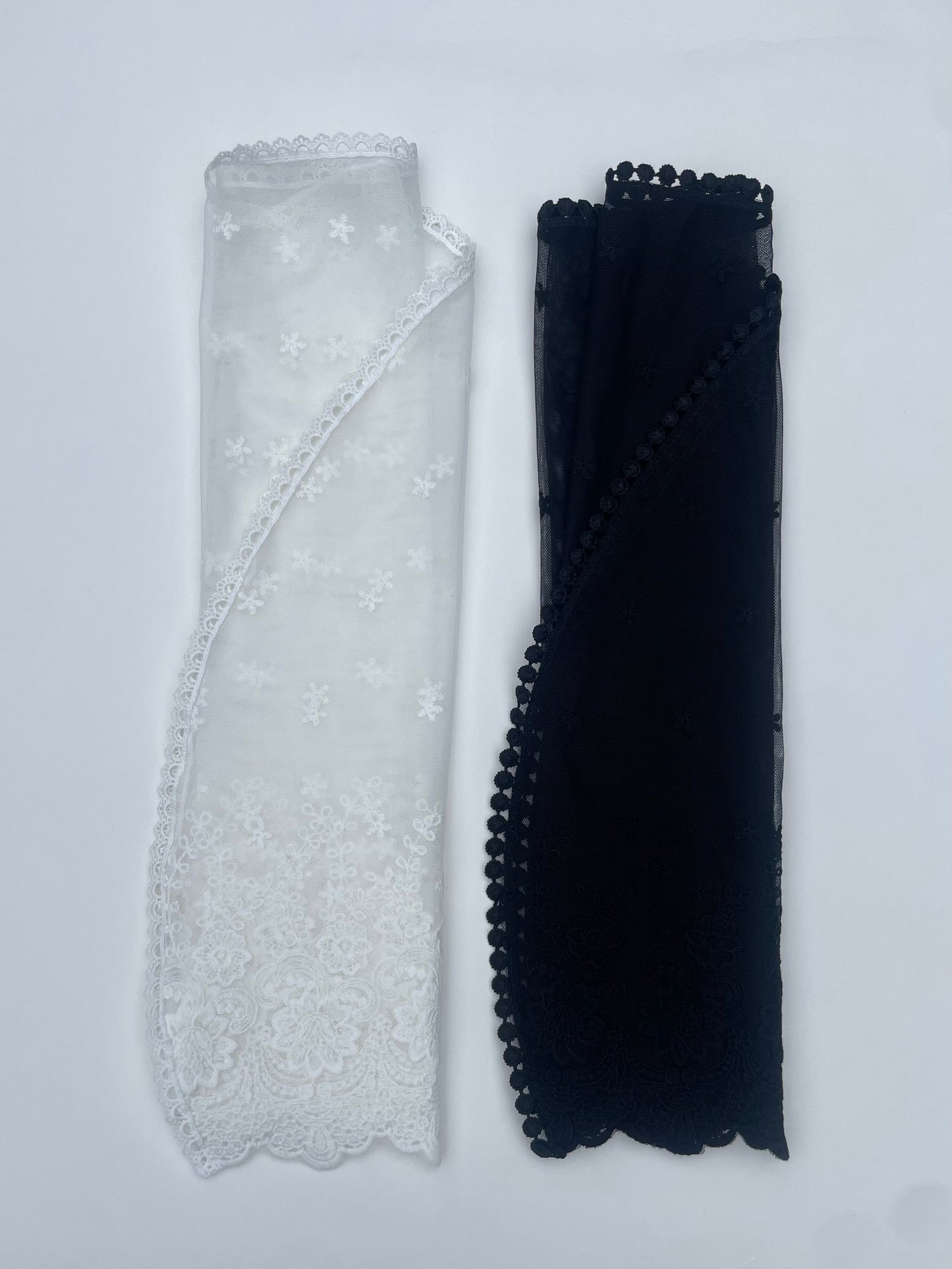 Tower of David - Mommy & Me Baby Set-Newborn Headband Veil and Mommy Shawl Veil-Black