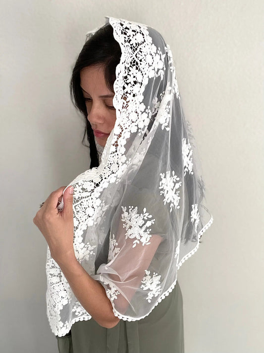 Queen of All Saints Wrap Shawl Veil - Women-Women Veil-Mama Mary & Me