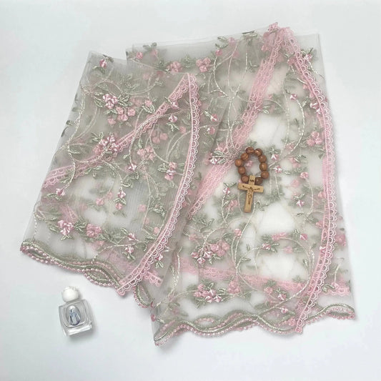 Queen of Peace - Mommy & Me Girls Set-Pink Floral-No