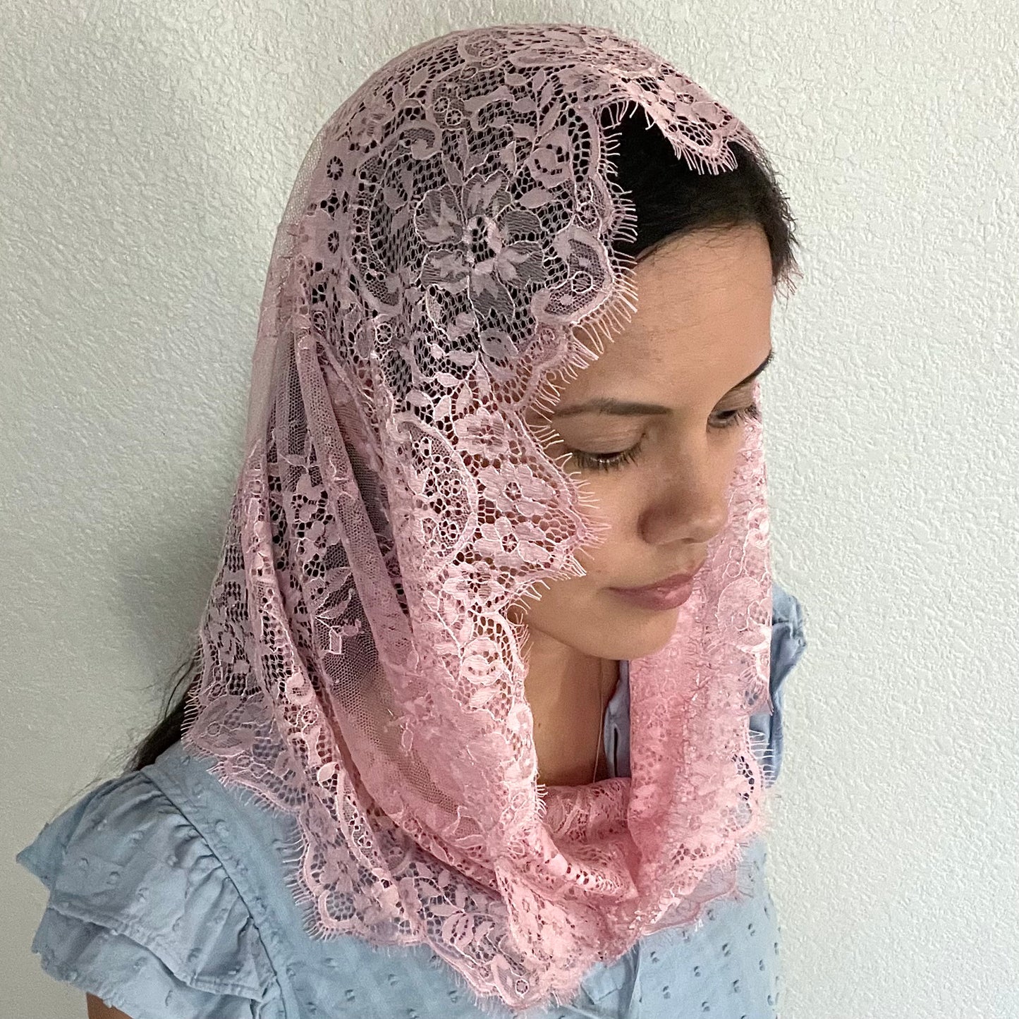 Seat of Wisdom Infinity Veil - Girls-Girls Veil-Pink-Mama Mary & Me