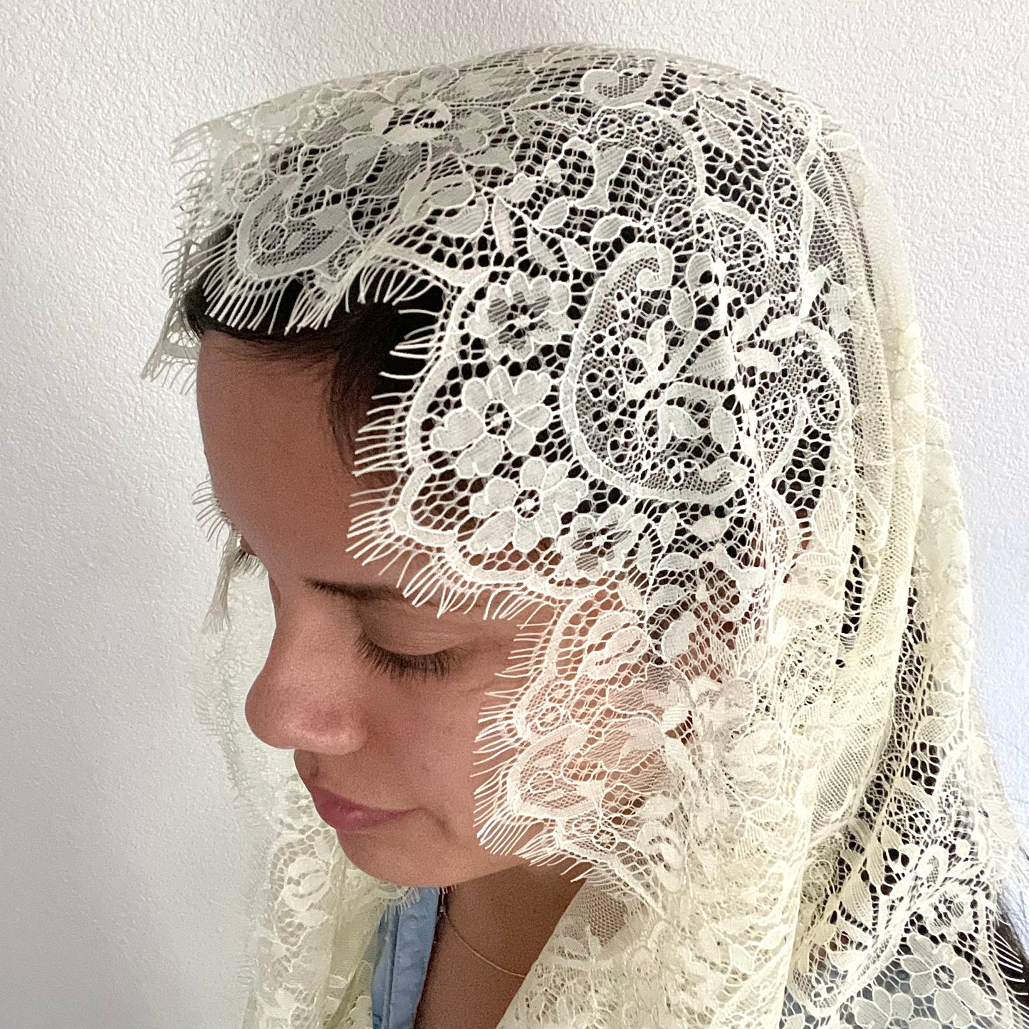 Seat of Wisdom Infinity Veil - Girls-Girls Veil-Light Yellow-Mama Mary & Me