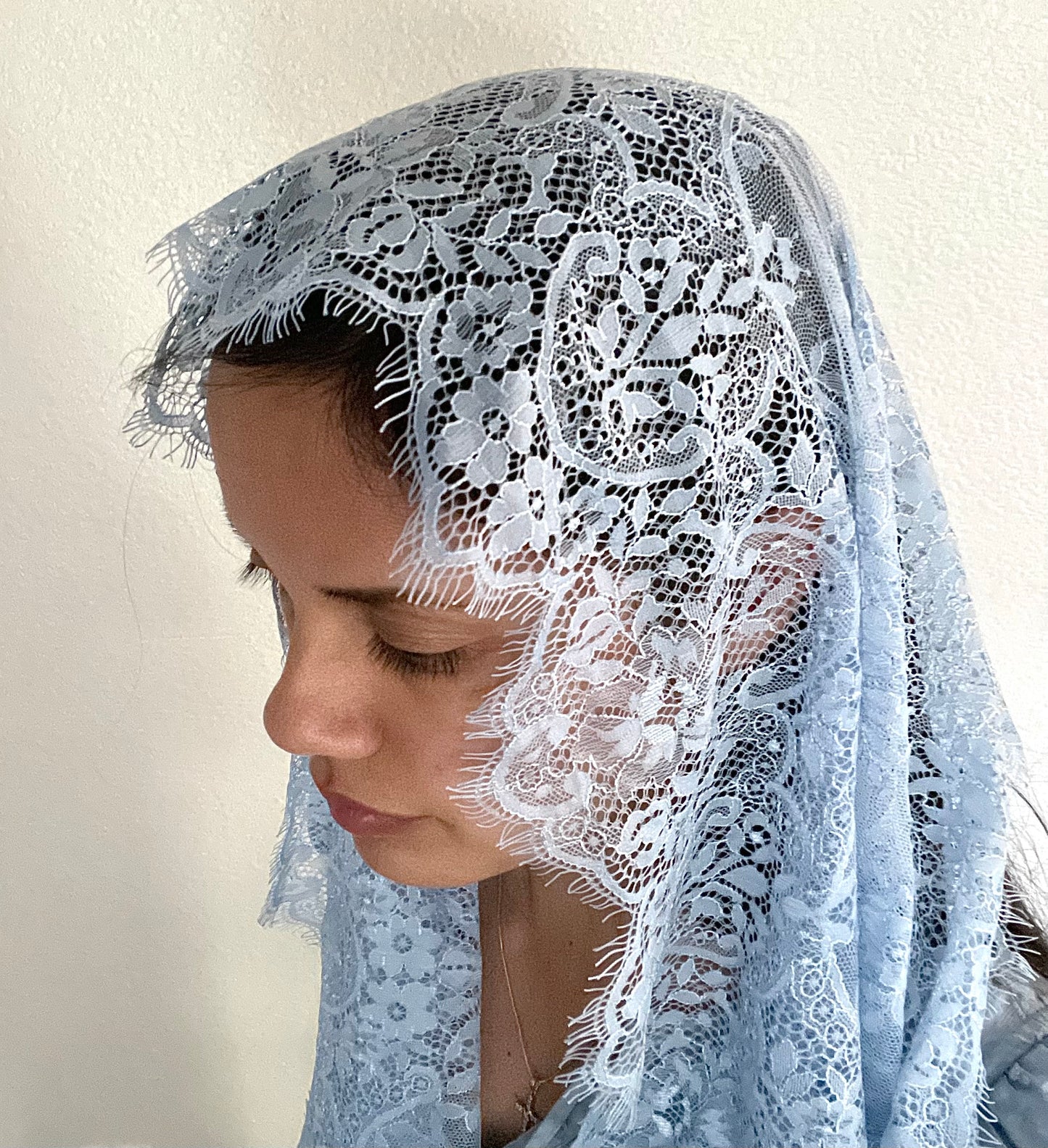 Seat of Wisdom Infinity Veil - Girls-Girls Veil-Blue-Mama Mary & Me