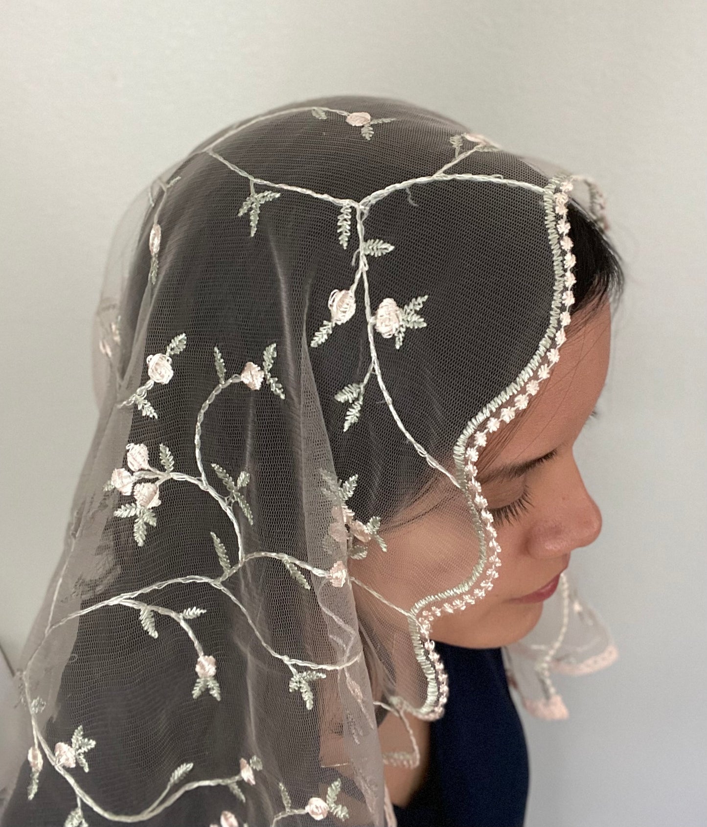 Queen of Peace D Shape Veil - Women-Veil-Mama Mary & Me