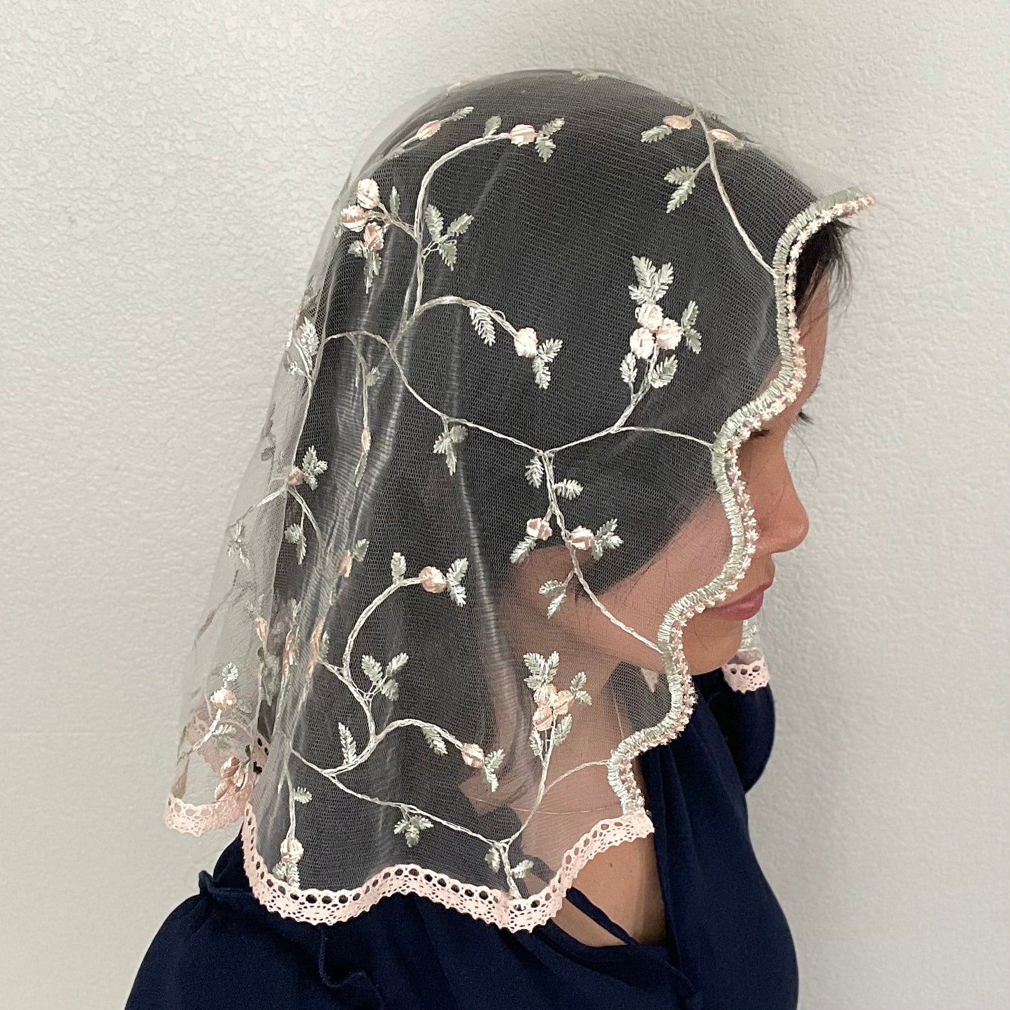 Queen of Peace D Shape Veil - Girls-Veil-Mama Mary & Me