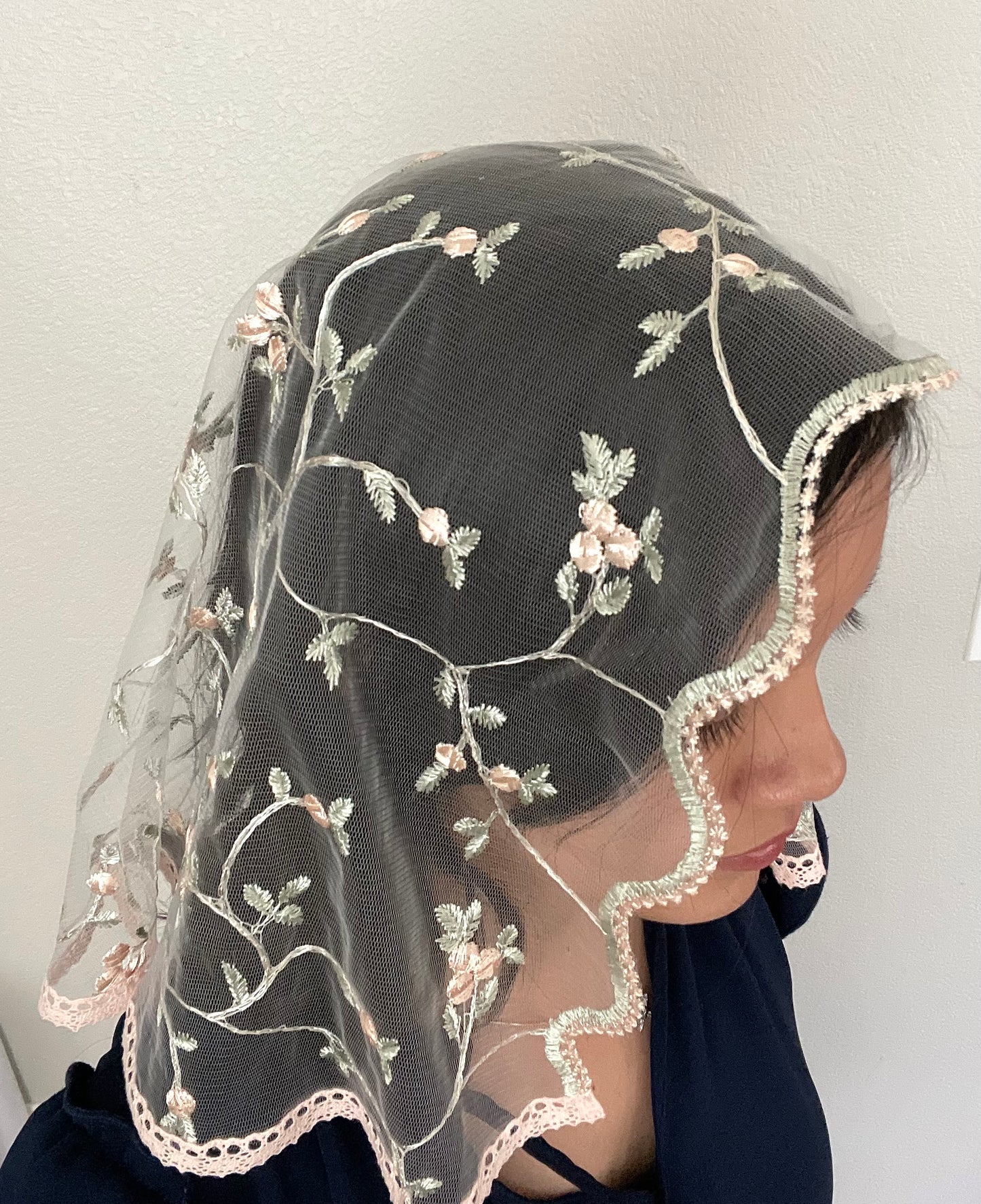 Queen of Peace D Shape Veil - Girls-Veil-Mama Mary & Me