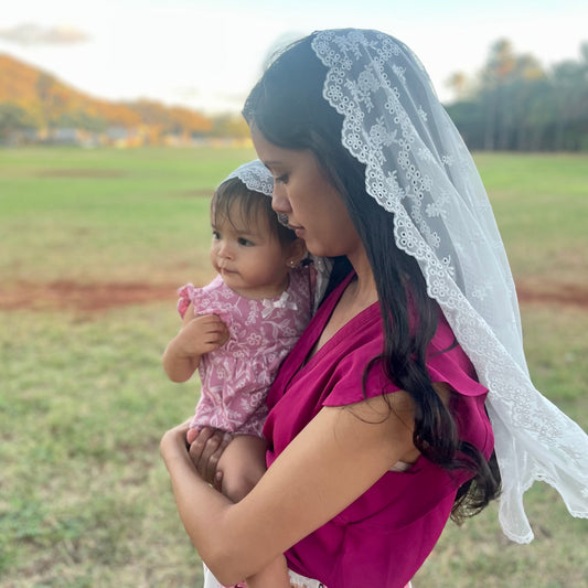 Queen of Virgins Shawl Veil - Women-Veil-Mama Mary &amp; Me
