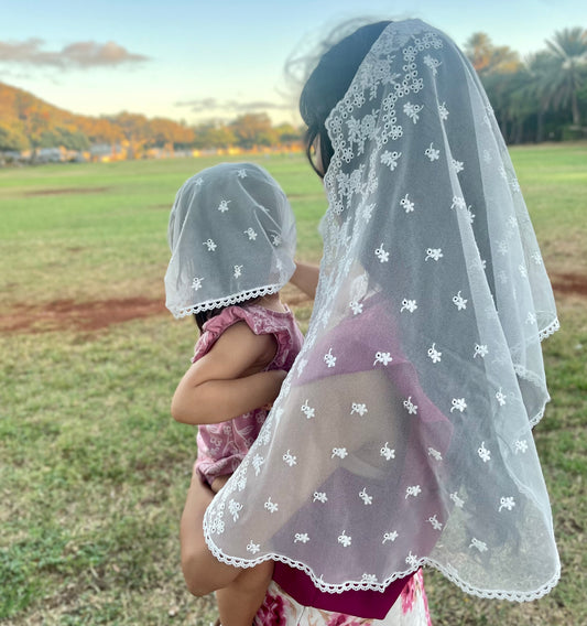 Queen of Virgins Shawl Veil - Women-Veil-Mama Mary &amp; Me