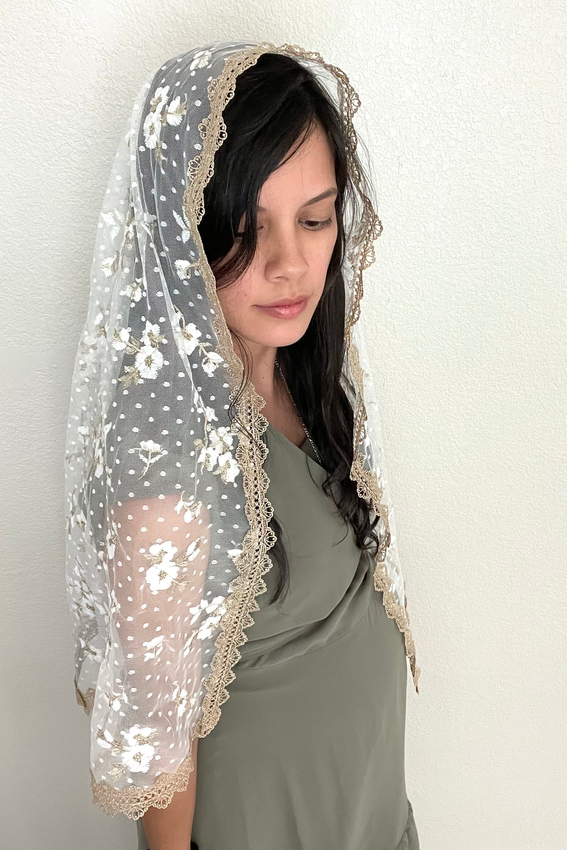 Mother of Good Counsel Rectangle Shawl Veil - Women-Women Veil-Mama Mary &amp; Me