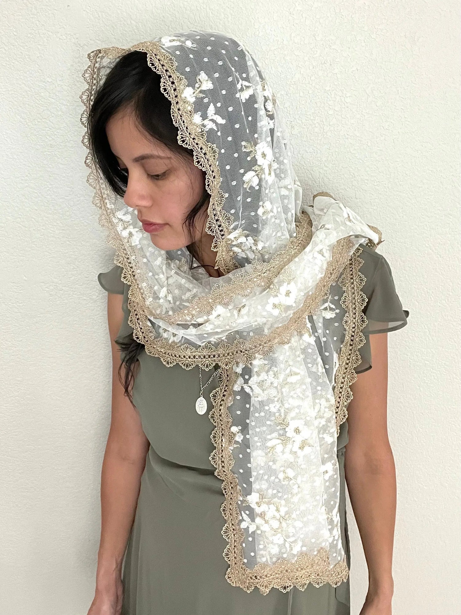 Mother of Good Counsel Rectangle Shawl Veil - Women-Women Veil-Mama Mary &amp; Me
