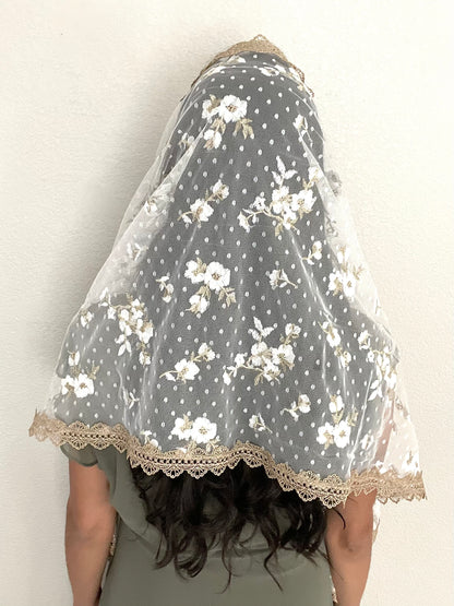 Mother of Good Counsel Rectangle Shawl Veil - Women-Women Veil-Mama Mary &amp; Me