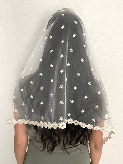 Tower of David Rectangle Shawl Veil - Women-Veil-Mama Mary &amp; Me