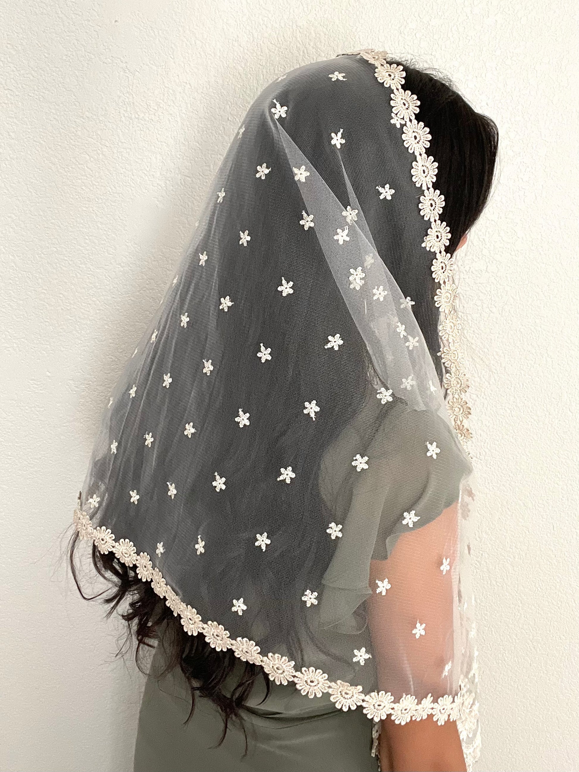 Tower of David Rectangle Shawl Veil - Women-Veil-Mama Mary &amp; Me