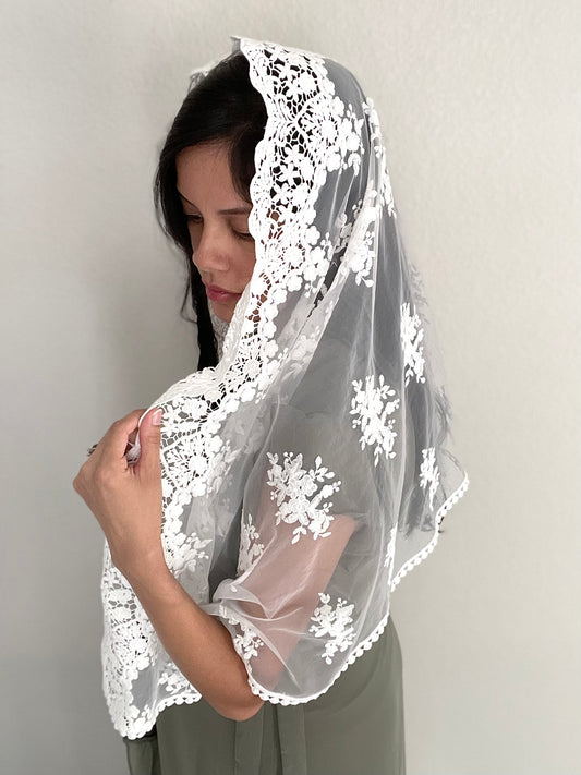 Queen of All Saints Wrap Shawl Veil - Women-Women Veil-Mama Mary &amp; Me