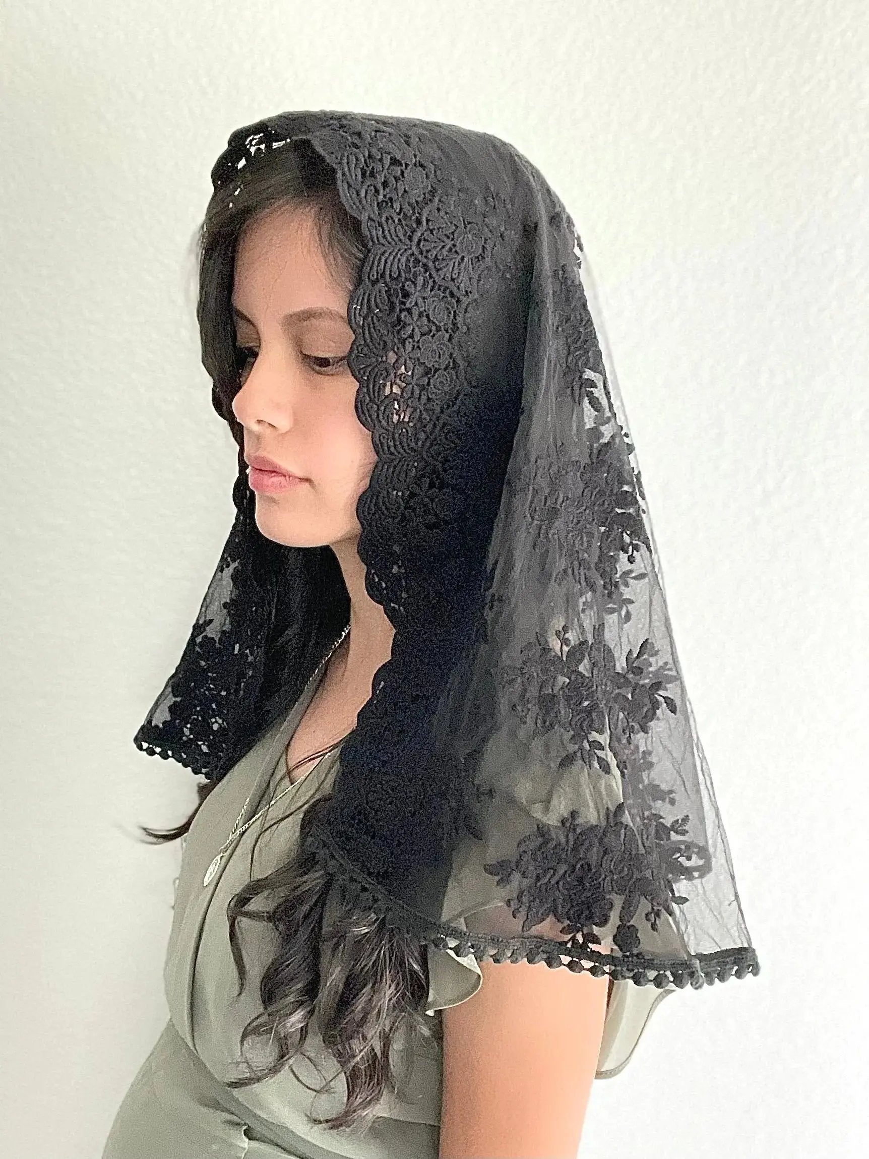 Queen of All Saints D Shape Veil - Women-Women Veil-Mama Mary &amp; Me