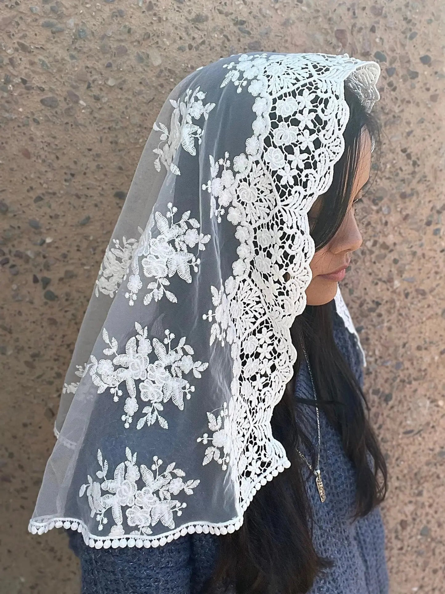 Queen of All Saints D Shape Veil - Women-Women Veil-Mama Mary &amp; Me