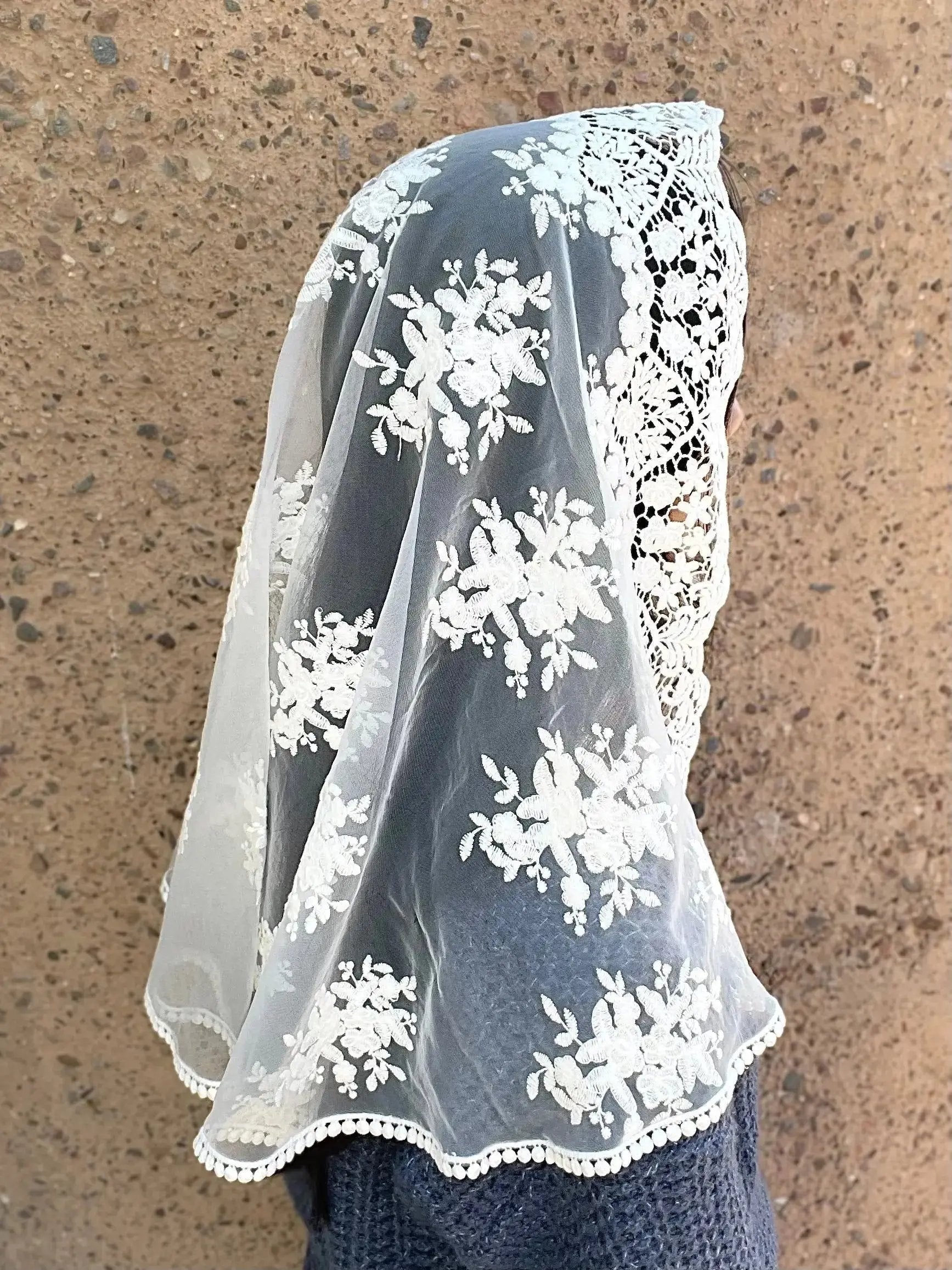 Queen of All Saints D Shape Veil - Women-Women Veil-Mama Mary &amp; Me