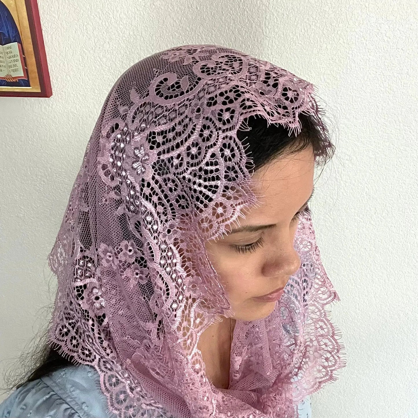 Gate of Heaven Infinity Veil - Girls-Girls Veil-Mauve-Mama Mary &amp; Me