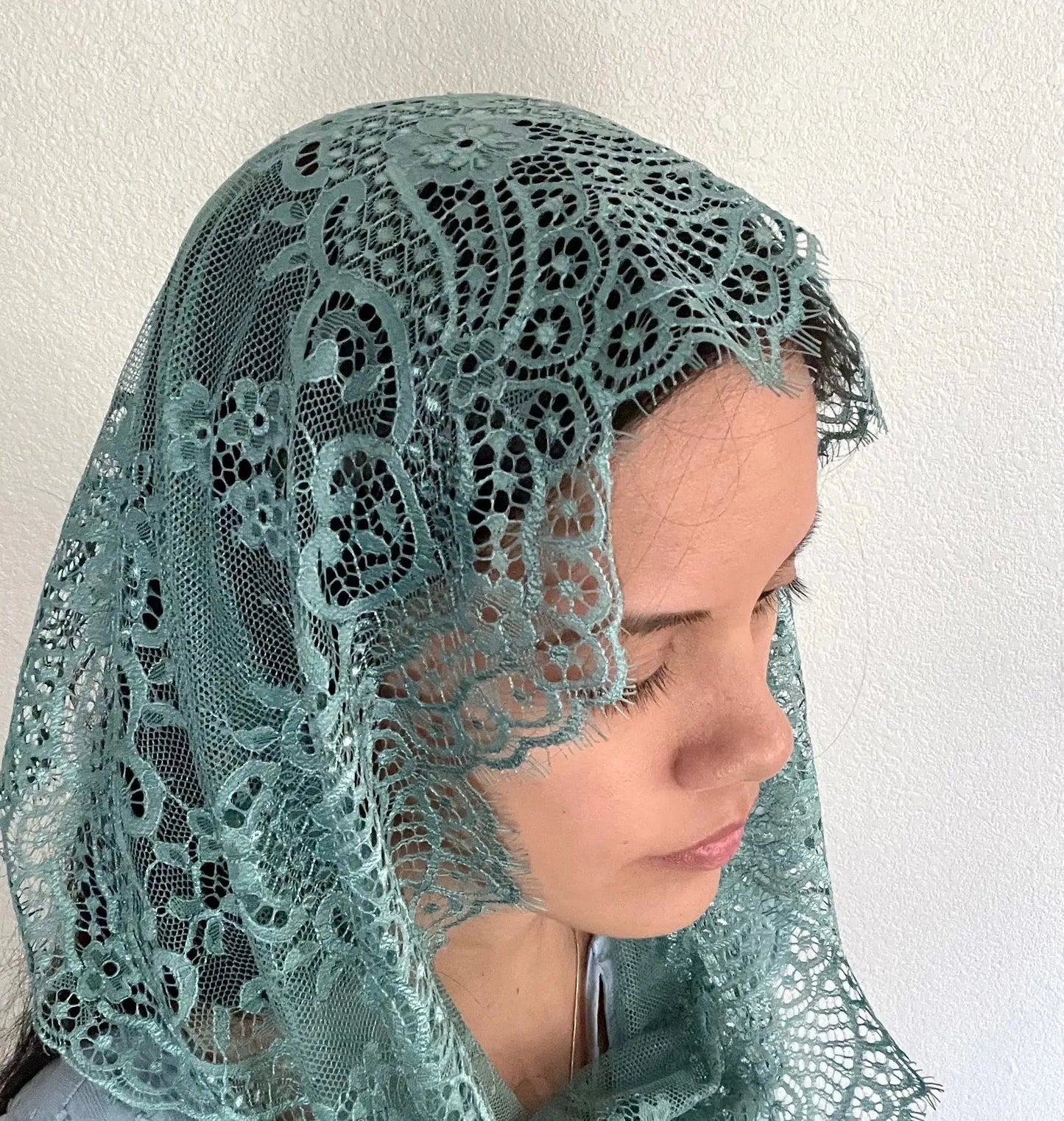 Gate of Heaven Infinity Veil - Girls-Girls Veil-Teal Green-Mama Mary &amp; Me