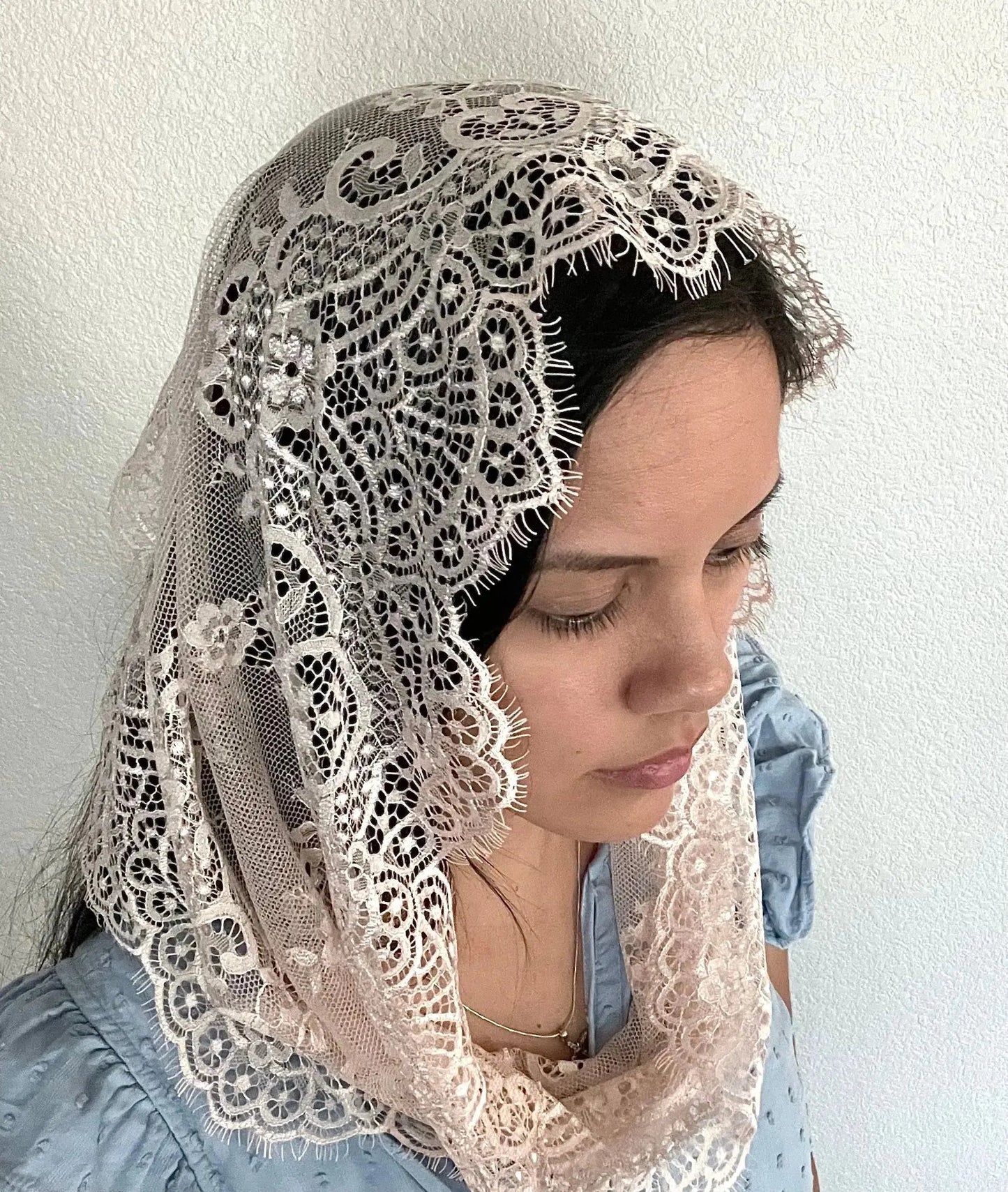 Gate of Heaven Infinity Veil - Girls-Girls Veil-Beige-Mama Mary &amp; Me