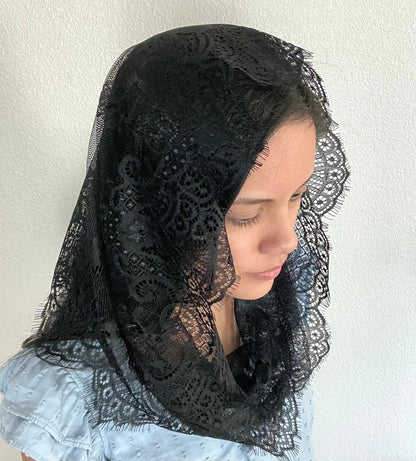 Gate of Heaven Infinity Veil - Girls-Girls Veil-Black-Mama Mary &amp; Me