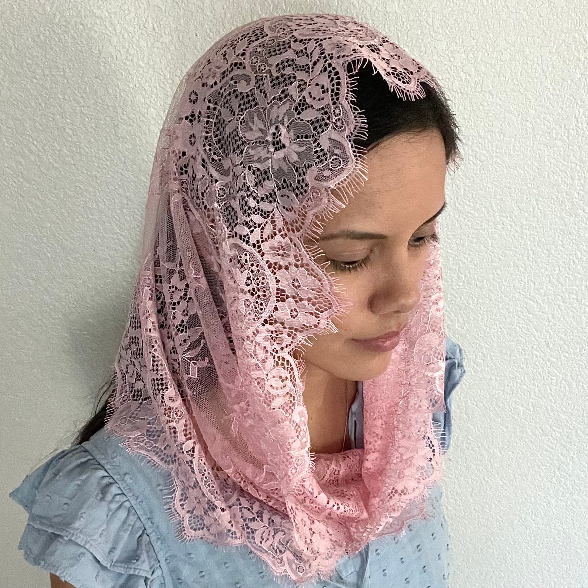 Seat of Wisdom Infinity Veil - Girls-Girls Veil-Pink-Mama Mary &amp; Me