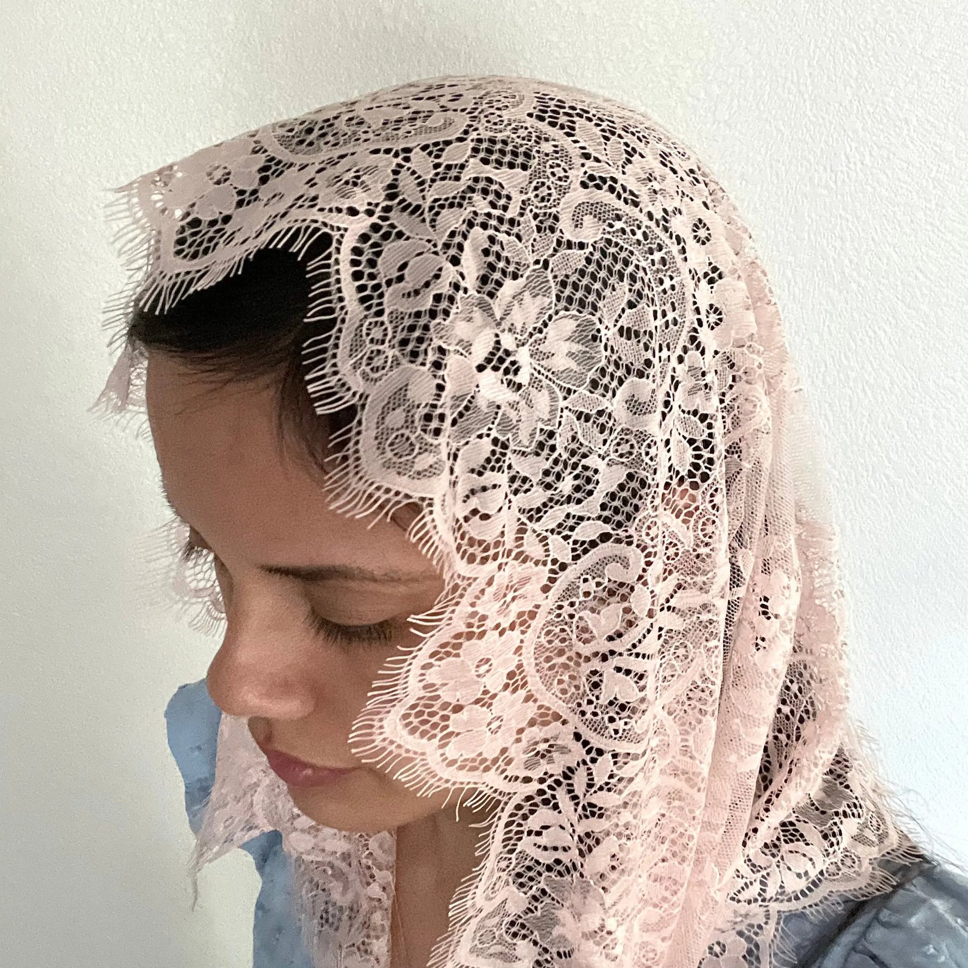 Seat of Wisdom Infinity Veil - Girls-Girls Veil-Blush Pink-Mama Mary &amp; Me