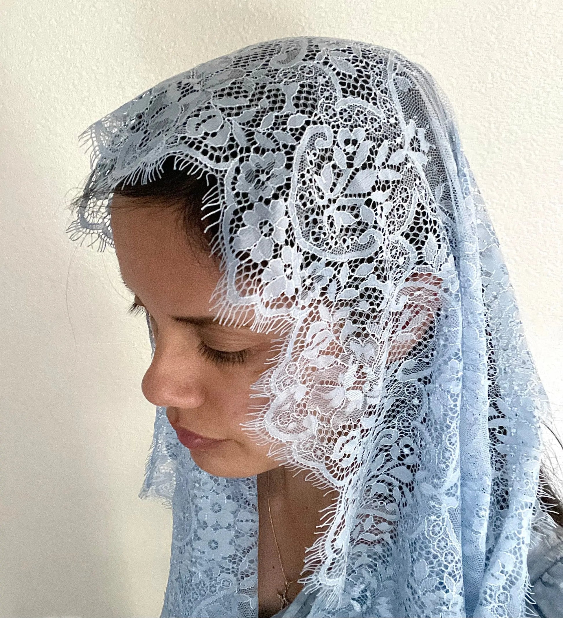 Seat of Wisdom Infinity Veil - Girls-Girls Veil-Blue-Mama Mary &amp; Me