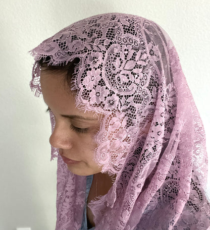 Seat of Wisdom Infinity Veil - Girls-Girls Veil-Berry-Mama Mary &amp; Me