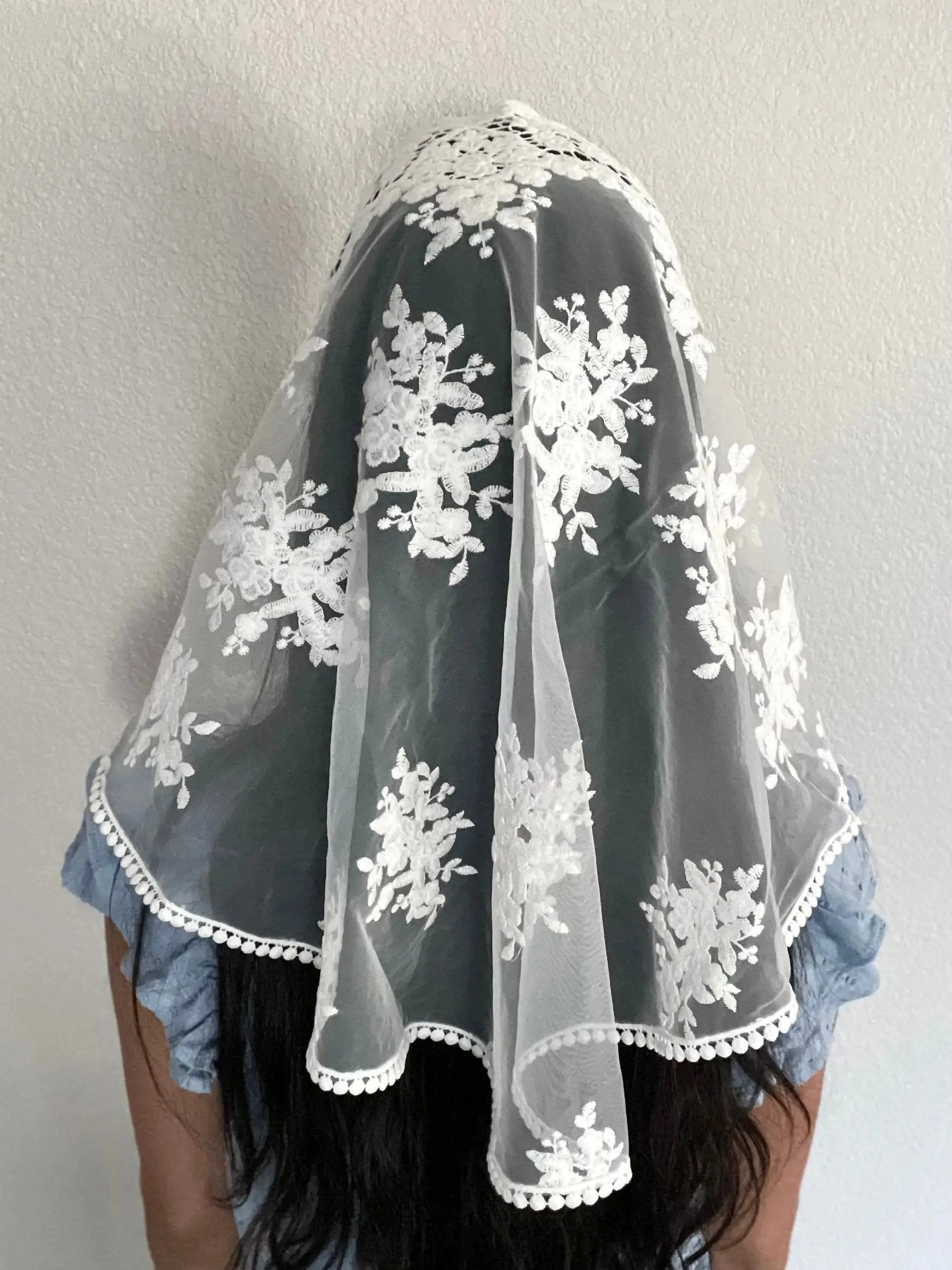 Queen of All Saints D Shape Veil - Girls-Girls Veil-Mama Mary &amp; Me