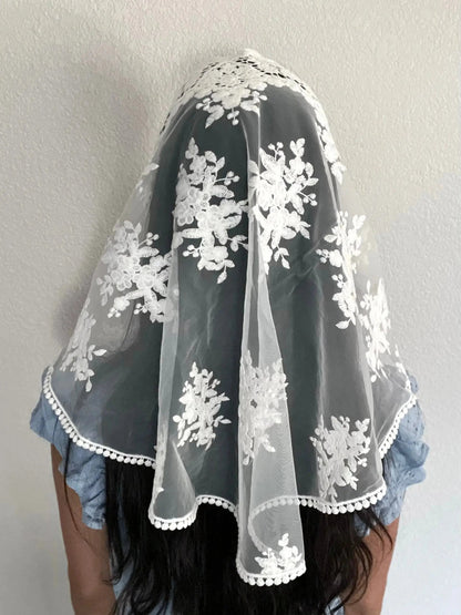 Queen of All Saints D Shape Veil - Girls-Girls Veil-Mama Mary &amp; Me