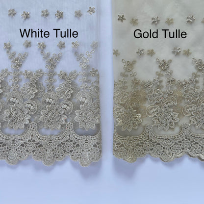 Tower of David Rectangle Shawl Veil - Women-Veil-Gold Tulle-Mama Mary &amp; Me