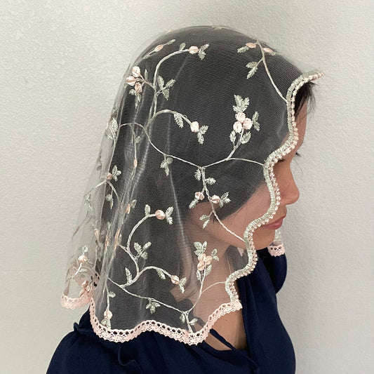 Queen of Peace D Shape Veil - Girls-Veil-Mama Mary & Me
